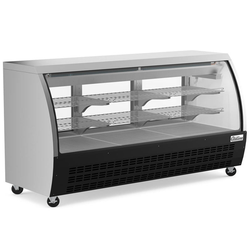 DC80-B 80" Black Curved Glass Refrigerated Deli Display Case