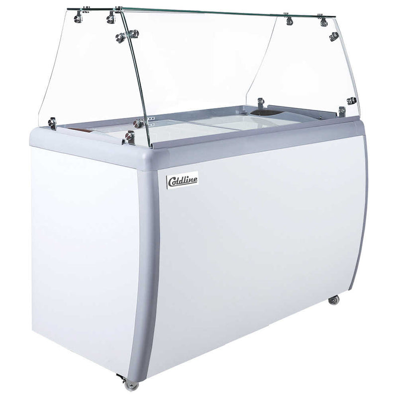 DP-360-FSG 50'' 8-Tub Ice Cream Dipping Cabinet Freezer with Sneeze Guard