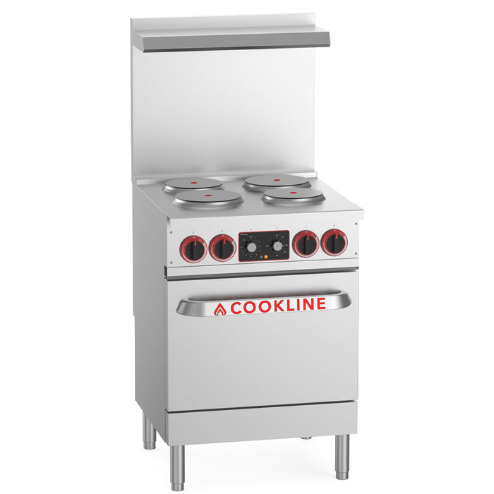 Cookline ER24-240 24" Electric Range with 4 Burners, 240V