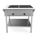 EST30-2O 32" Two Well Electric Hot Food Steam Table with Undershelf - 120V, 1000W
