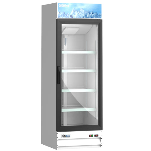 G15-W 26" Single Glass Swing Door Merchandiser Refrigerator - White