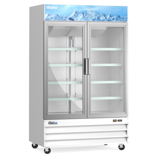 D53-W 53″ White Double Glass Merchandiser Freezer