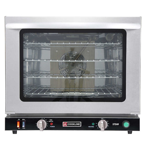 Cookline HCVE-32-240 23" Commercial Half Size Electric Countertop Convection Oven with Steam Injecti