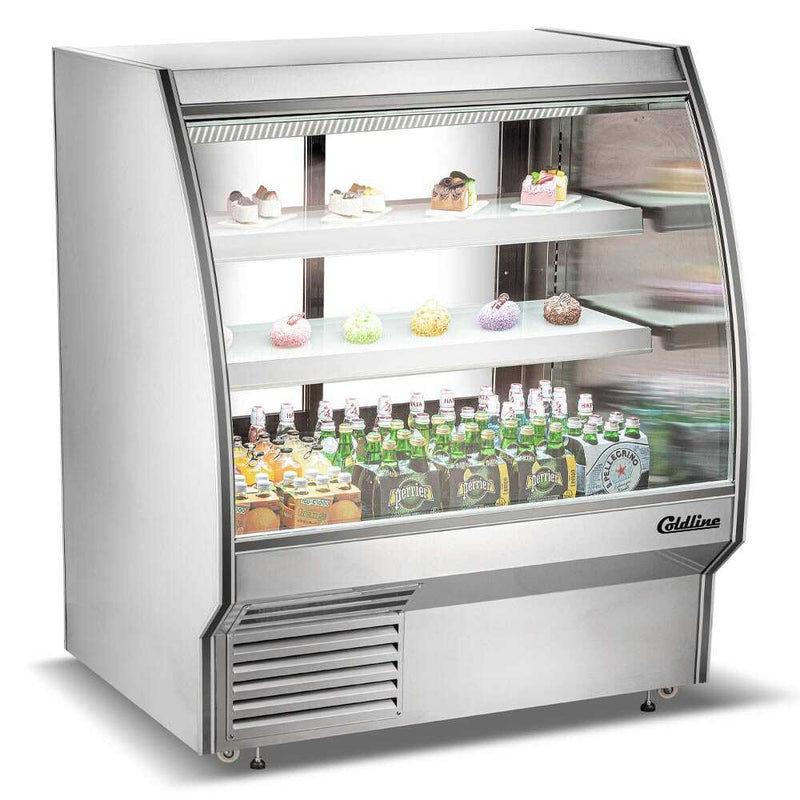 HDC-48 48" Refrigerated Curved Glass High Meat Deli Case with Rear Storage