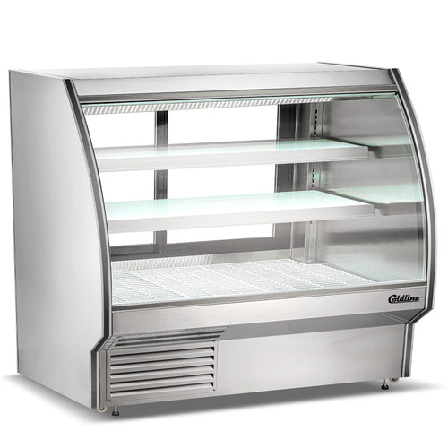 HDC84 84" Refrigerated Curved Glass High Meat Deli Case with Rear Storage