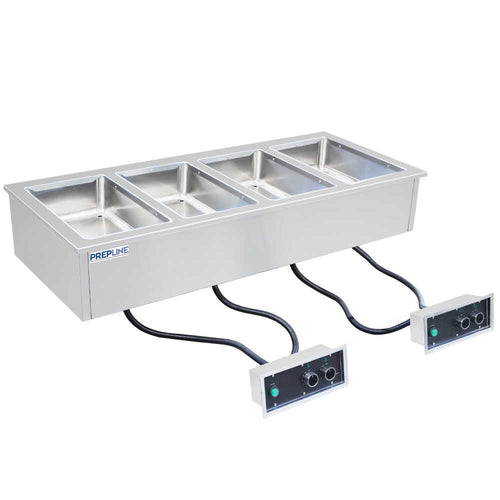 HFW4 Stainless Steel Four Pan Insulated Drop-In Hot Food Well - 208/240V