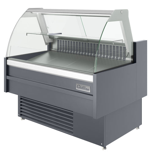 SDC48 48" Refrigerated Curved Glass Meat Deli Case with Rear Storage