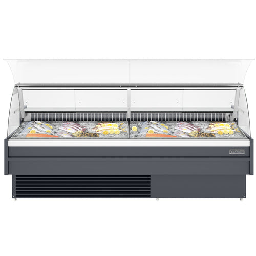 Coldline SDC98-F 102” Refrigerated Fish Display Case with Ice Bin and Drain