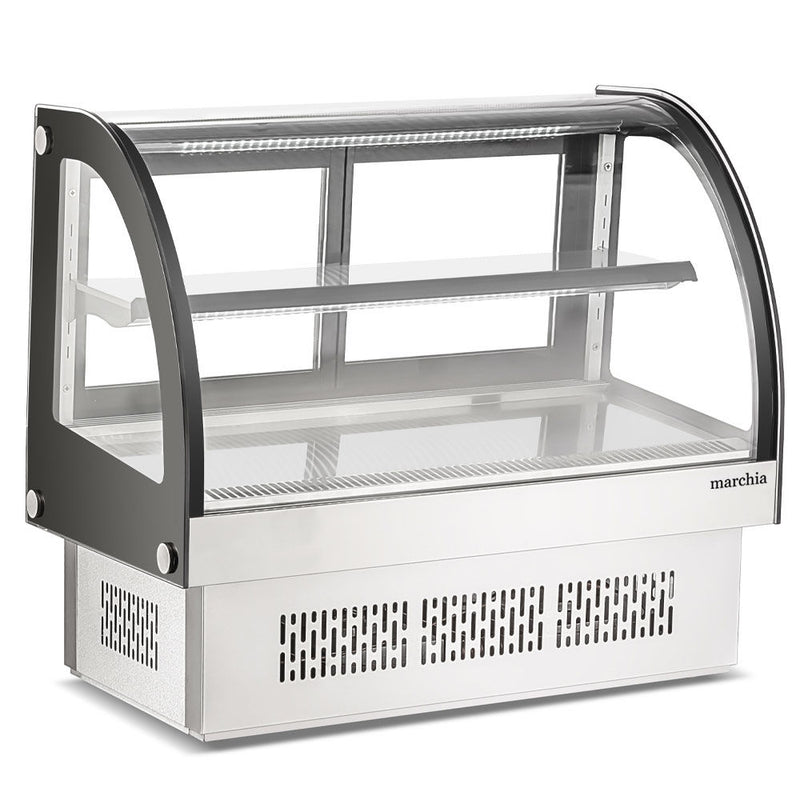 MDC36 36” Drop-In Countertop Refrigerated Curved Glass Bakery Display Case with LED Lighting