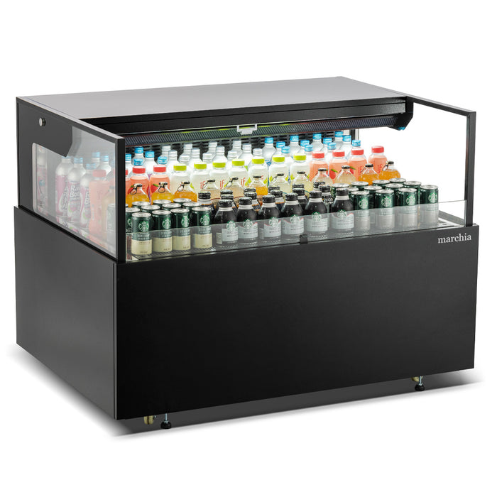 MDS120 48" Low Profile Black Horizontal Open Display Case