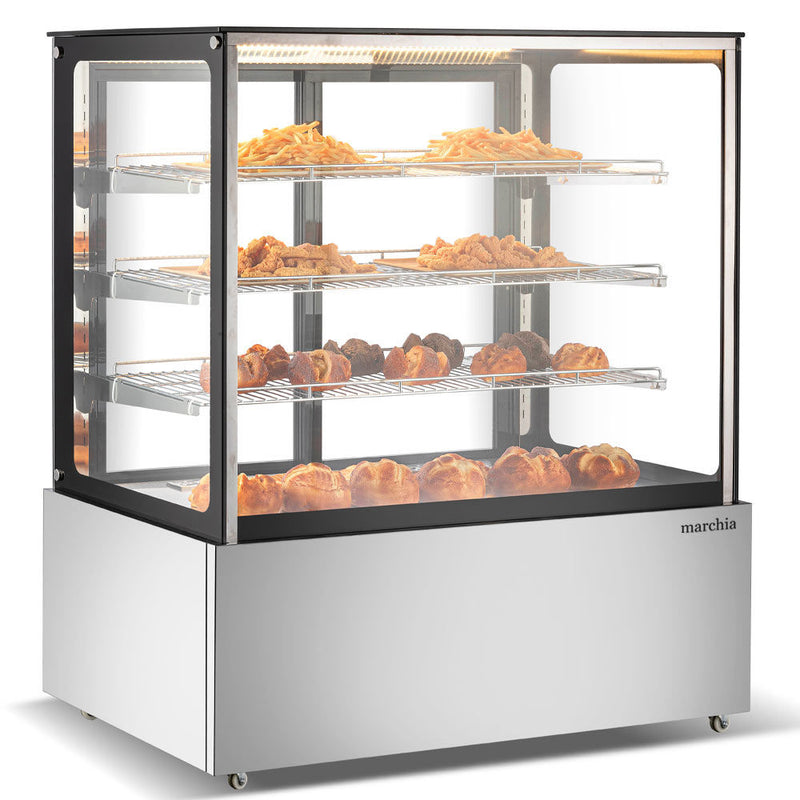 MH48-ST 48" High Straight Glass Heated Display Warming Case, Stainless Steel