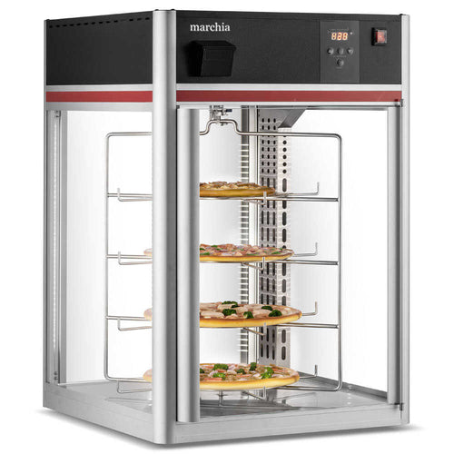 Marchia MPC158 22" Countertop Full-Service Pizza Warmer with 4-Shelf Rotating Rack