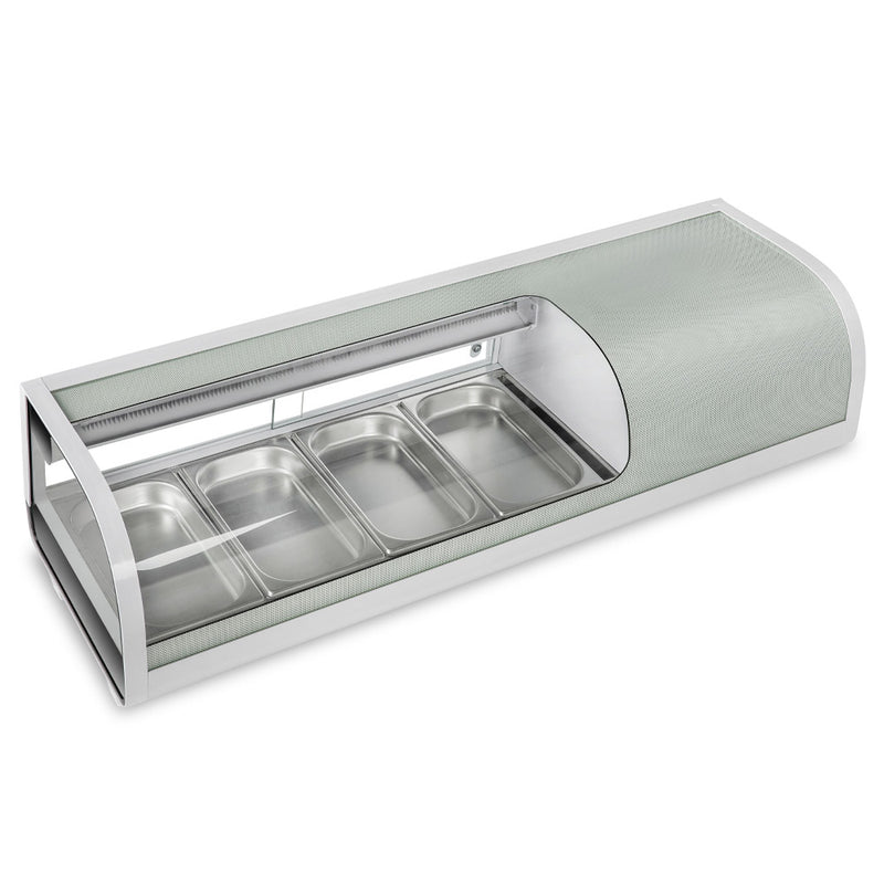 MSU140S 46" Refrigerated Round Curved Sushi Display Case - Silver