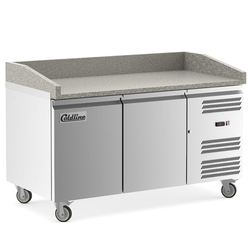 60" Granite Top 2 Door Refrigerated Pizza Prep Table