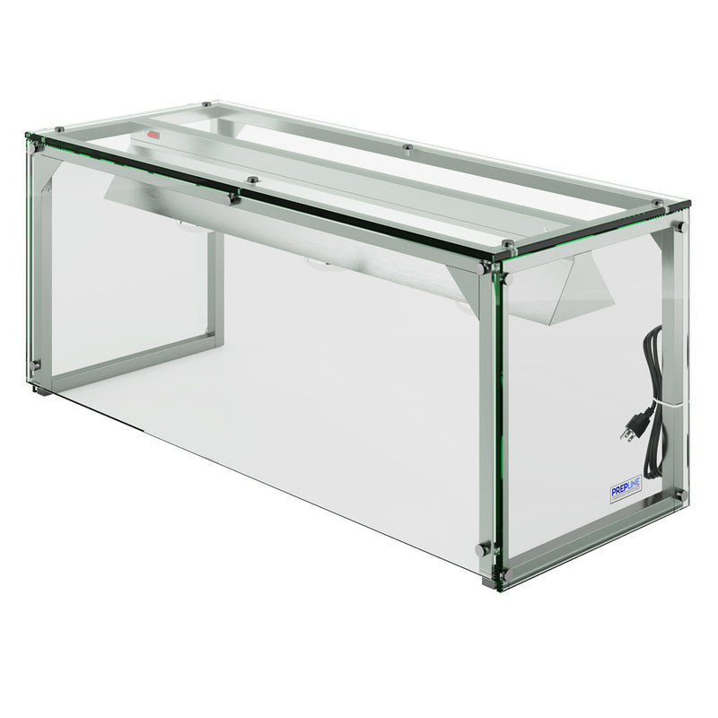 PSG-LT-30 32" Glass Sneeze Guard with Lamp Bulb for Steam Table
