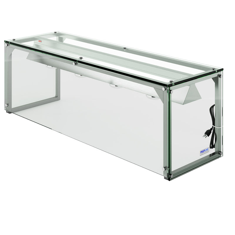 PSG-LT-60 60" Glass Sneeze Guard with Lamp Bulb for Steam Table