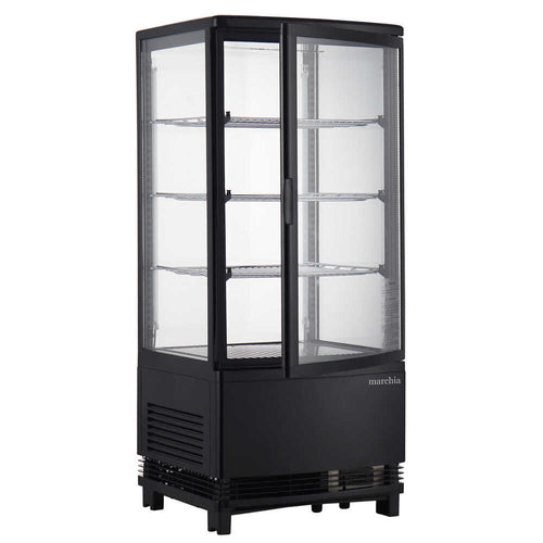 MDC78B Black Countertop Refrigerated Glass Display Case with LED Lighting