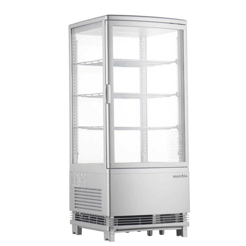 MDC78S Silver Countertop Refrigerated Glass Display Case with LED Lighting