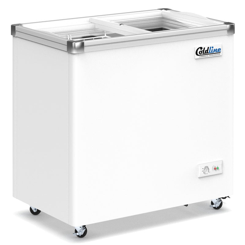 SD/SC-180C 34" Flat Glass Display Ice Cream Freezer with 1 Basket, ETL