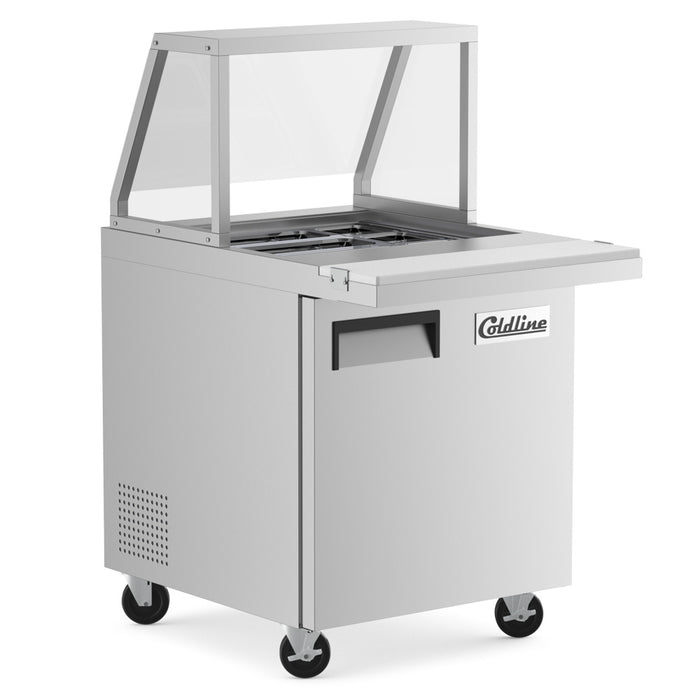 SP27 27" Bain Marie Sandwich Prep Table - 6 Pans