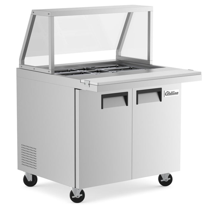 SP36 36" Bain Marie Sandwich Prep Table - 10 Pans