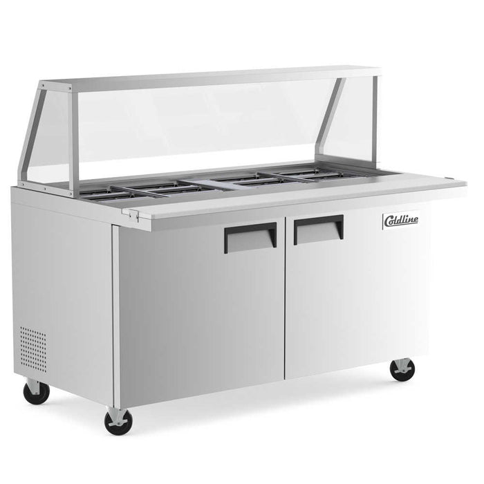 SP60 60" Bain Marie Sandwich Prep Table - 16 Pans