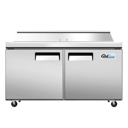 Coldline SP60T 60" Refrigerated Sandwich Prep Table with Cutting Board and Food Pans