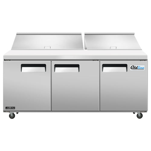 Coldline SP72T 72" Refrigerated Sandwich Prep Table with Cutting Board and Food Pans