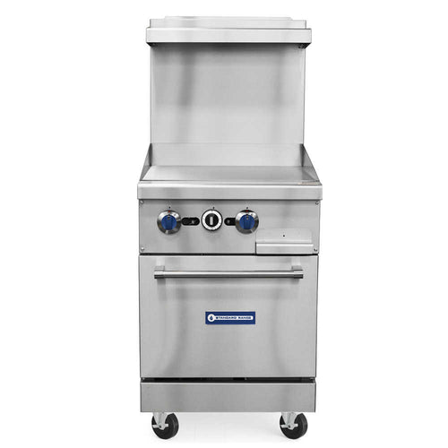 SR-R24-24MG-LP 24" Liquid Propane Commercial Range with 24" Griddle Top, 1 Oven - 93,000 BTU