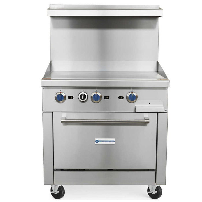 SR-R36-36MG-LP 36" Liquid Propane Commercial Range with 36" Griddle Top, 1 Oven - 123,000 BTU