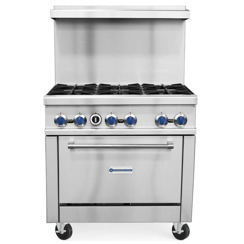 SR-R36-NG 36" Natural Gas Commercial Range with 6 Burner, 1 Oven - 213,000 BTU