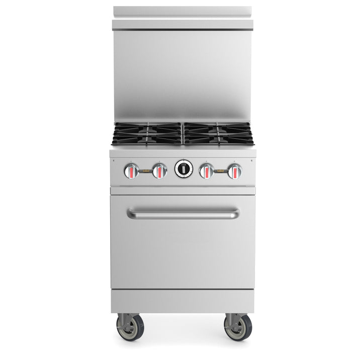 Prepline ENR4B24N 24" Natural Gas 4 Burner Commercial Range with Oven