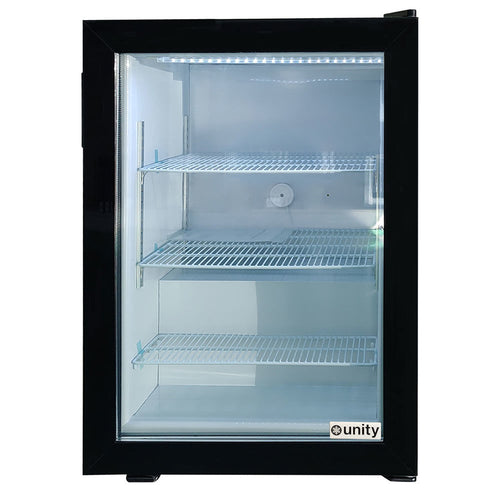 Unity U-CF3 24" Black Glass Swing Door Countertop Display Freezer - 3.5 cu ft.