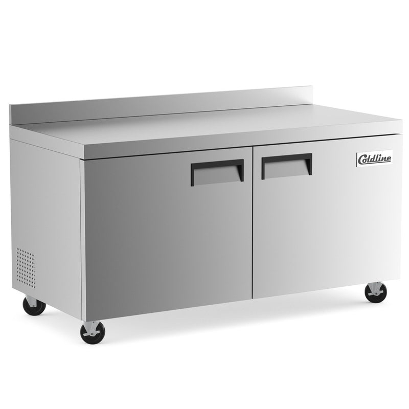 UC-60F-BS 60” Undercounter Work Top Freezer with 4” Backsplash