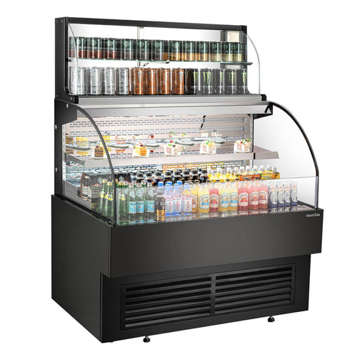 Marchia USTAR48G 48" Black Low Profile Open Air Cooler Grab and Go