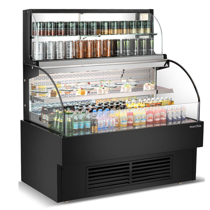 Marchia USTAR60G 60" Black Low Profile Open Air Cooler Grab and Go