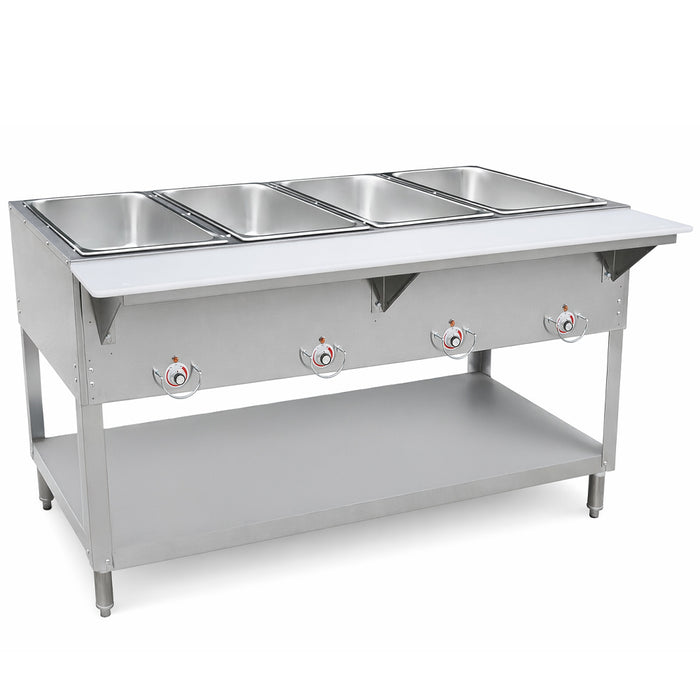 Prepline TBH11-4 58" Four Well Electric Hot Food Steam Table with Undershelf, 120V