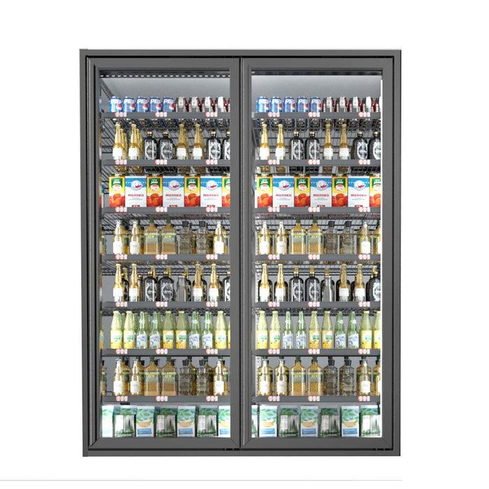 Coldline WGD-2-SET 30" x 78" Glass Doors with Shelving for Walk-In Cooler Merchandiser, 2 per Set