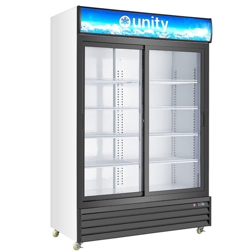 U-GM2-S 52" Two Sliding Glass Door Merchandiser Refrigerator with LED Lighting