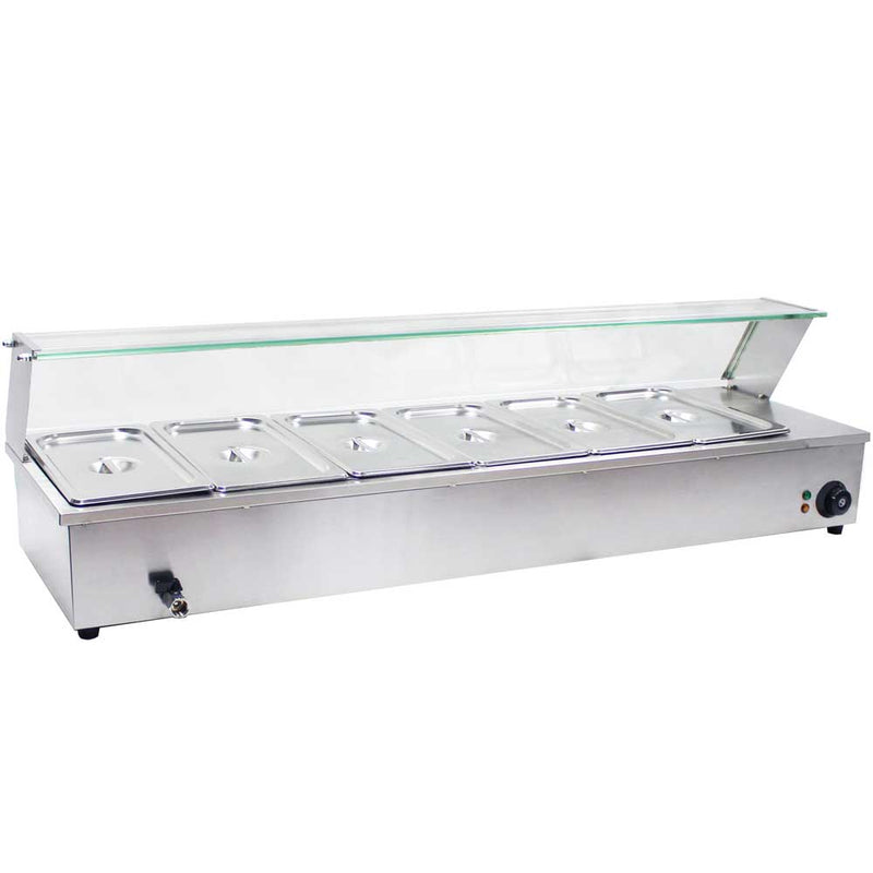 BM6 48" Countertop Steam Table 6-Pan Bain Marie Food Warmer
