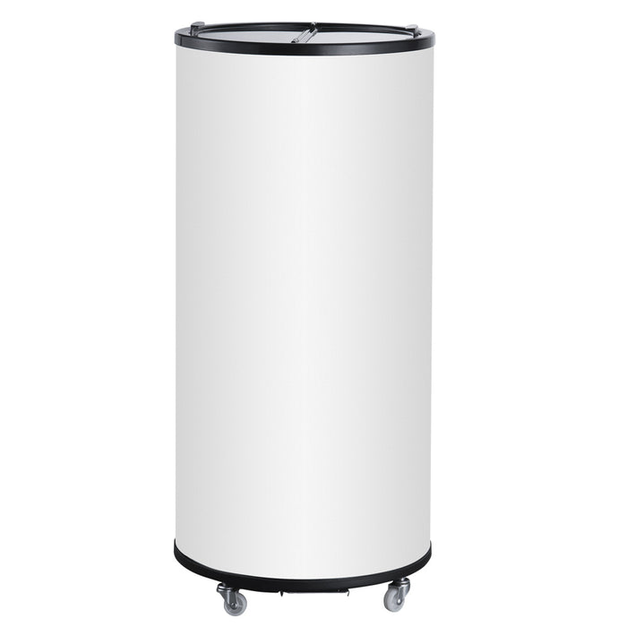 U-BF2 White Barrel Merchandiser Freezer - 2 Cu.ft