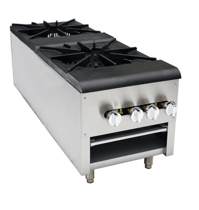 CSP2 18" Double Burner Countertop Gas Stock Pot Range