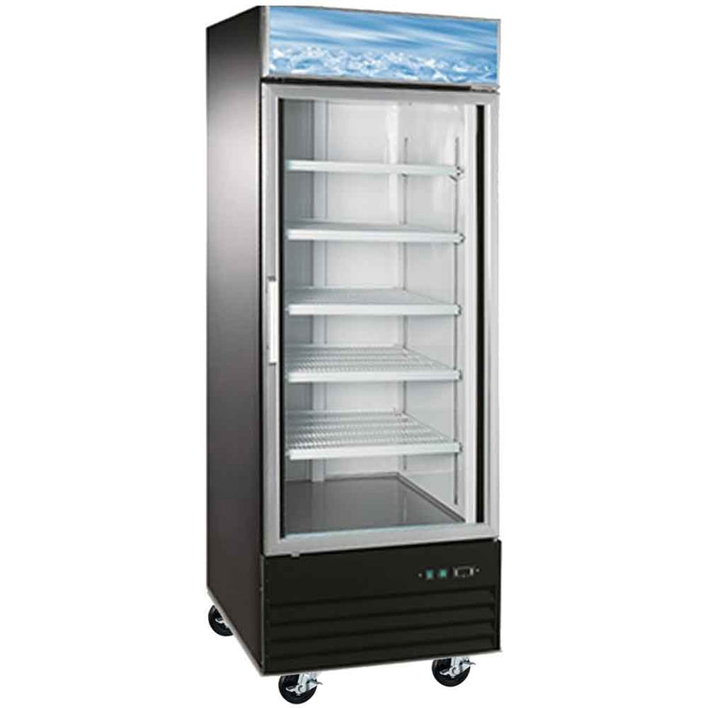 G28-B 28” Single Glass Door Merchandising Refrigerator - Black
