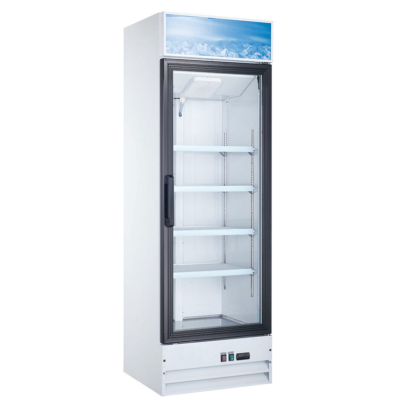 G15-W 26" Single Glass Swing Door Merchandiser Refrigerator - White