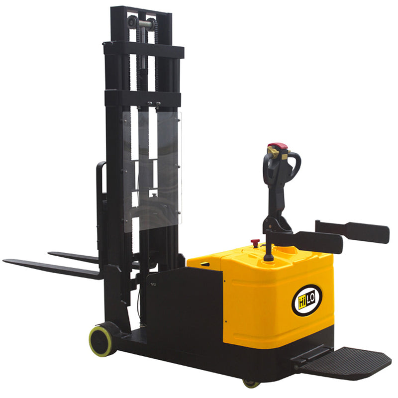 HiLo 2200 Lb. Electric Counter Balanced Fork Lift Stacker with 98" Lift Height, 110V
