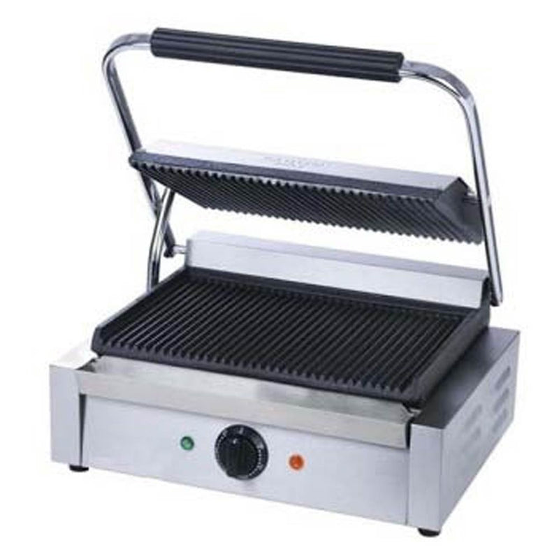 PG-1 22" Dual Commercial Panini / Sandwich Press, Grooved Surface, 14" x 10" Cooking Surface, 120v