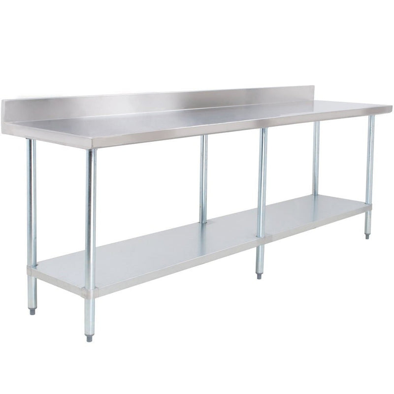 PWTG-4BS Series Stainless Steel Worktable with 4" Backsplash with Galvanized Undershelf