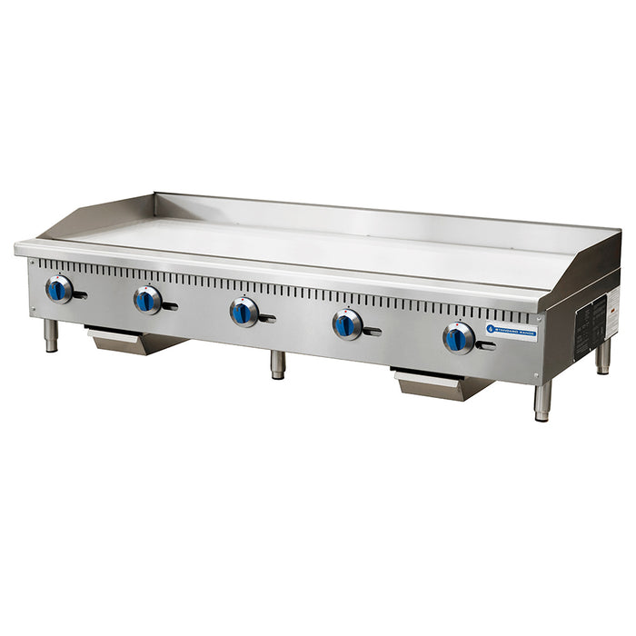SR-G60-M 60" Commercial Countertop 4 Burner Gas Griddle with Manual Control - 150,000 BTU