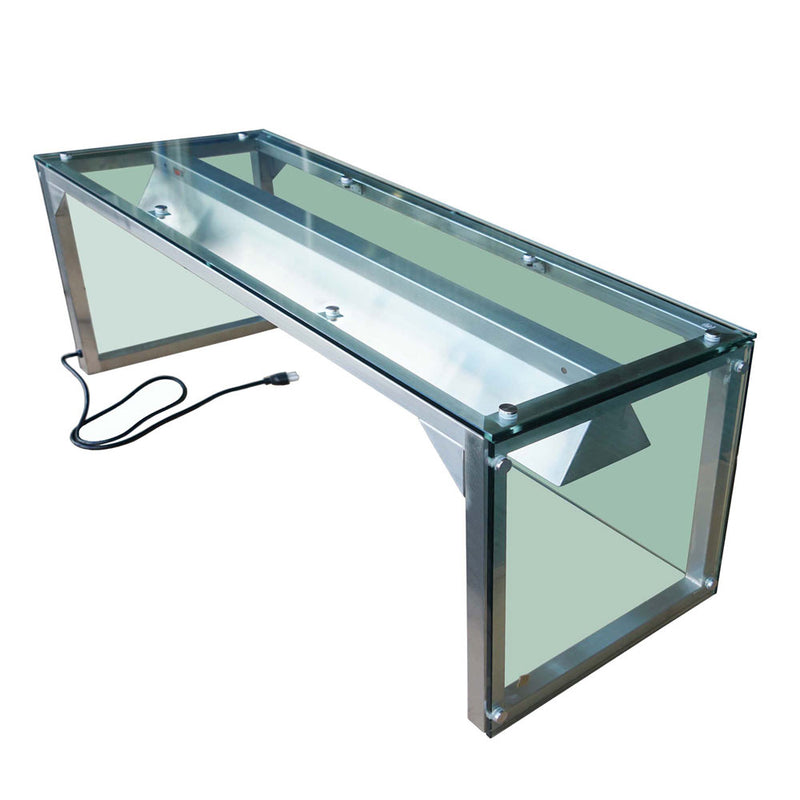 PSG-LT-60 60" Glass Sneeze Guard with Lamp Bulb for Steam Table