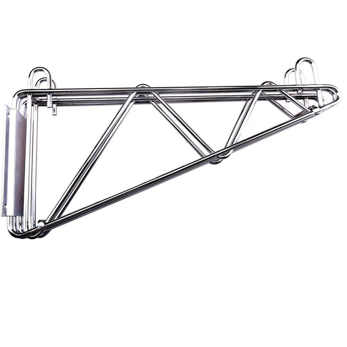 14" Deep Double Wall Mounting Bracket for Adjoining Chrome Wire Shelving